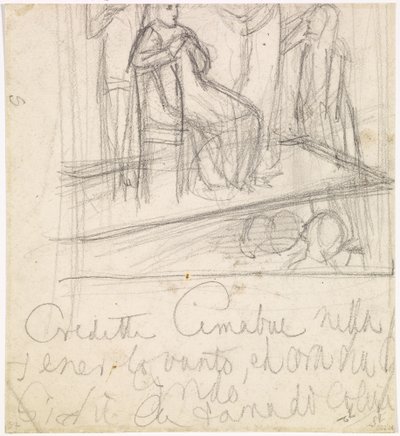 El regreso de Tibulo a Delia - Estudio para la figura de Delia de Dante Gabriel Charles Rossetti