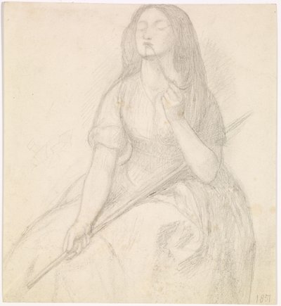 El regreso de Tibulo a Delia - Estudio para la figura de Delia de Dante Gabriel Charles Rossetti