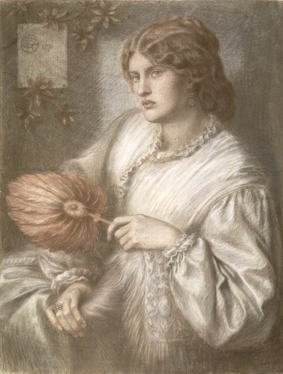 Mujer con abanico, 1870 de Dante Gabriel Charles Rossetti