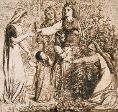 Visión de Dante de Matilda recogiendo flores de Dante Gabriel Rossetti