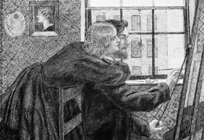 Fanny Cornforth y G.P.Boyce de Dante Gabriel Charles Rossetti