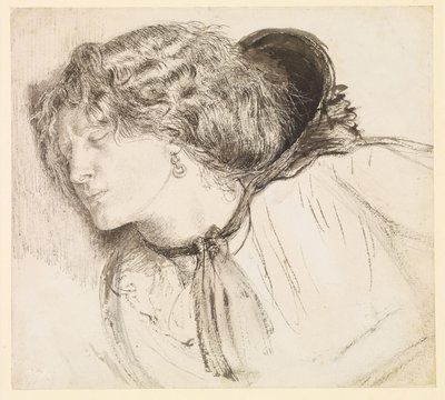 Encontrado - Estudio para la cabeza de la niña de Dante Gabriel Rossetti