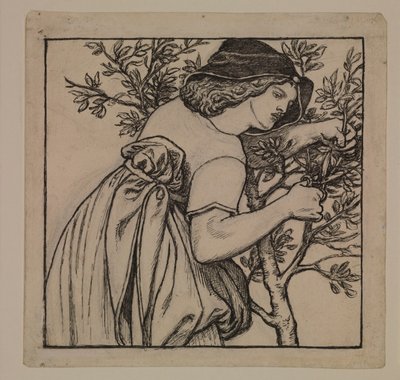La luna de miel del rey René - Jardinería - Diseño de un panel pintado para el gabinete de Dante Gabriel Rossetti