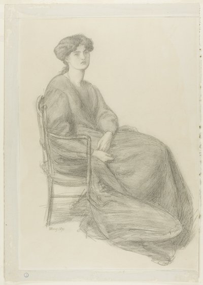 Sra. William Morris sentada en una silla de Dante Gabriel Rossetti