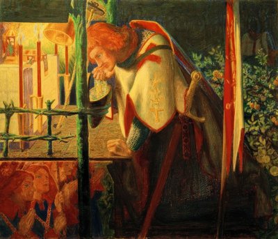 Sir Galahad en la capilla en ruinas de Dante Gabriel Charles Rossetti