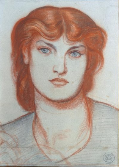 Estudio para Regina Cordium de Dante Gabriel Charles Rossetti