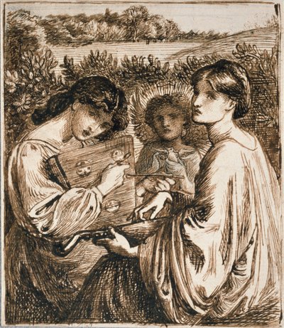 Estudio para el Prado de la Enramada, finales del siglo XIX de Dante Gabriel Rossetti