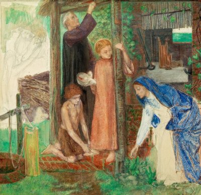 La Pascua en la Sagrada Familia de Dante Gabriel Charles Rossetti