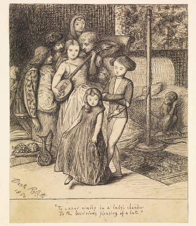 Bailar ágilmente en la alcoba de una dama al lascivo deleite de un laúd de Dante Gabriel Rossetti