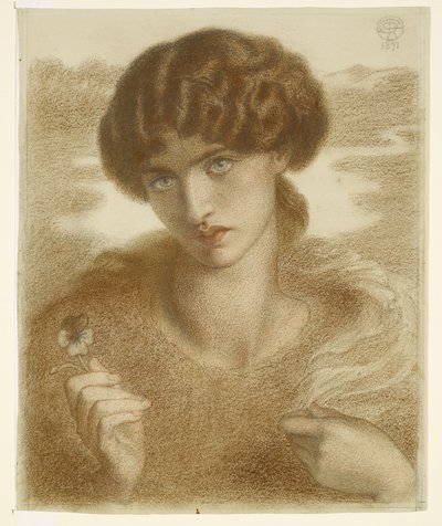 Sauce de agua - Estudio de cabeza y hombros femeninos de Dante Gabriel Rossetti