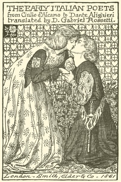 Los primeros poetas italianos, diseño para una portada de Dante Gabriel Charles Rossetti