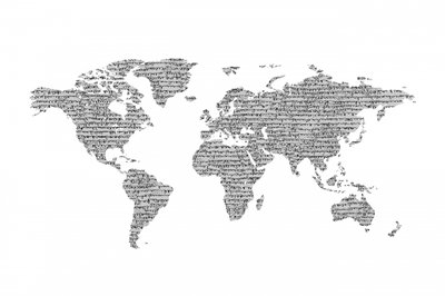 Mapa tipográfico del mundo de Danushka Abeygoda
