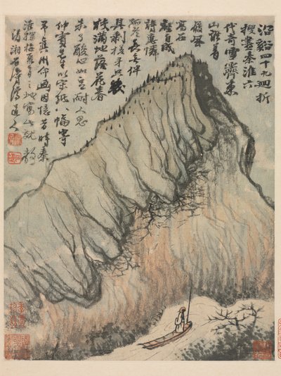 Reminiscencias del río Qinhuai, Dinastía Qing de Daoji Shitao