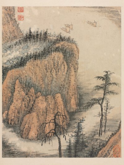Reminiscencias del río Qinhuai, Dinastía Qing de Daoji Shitao