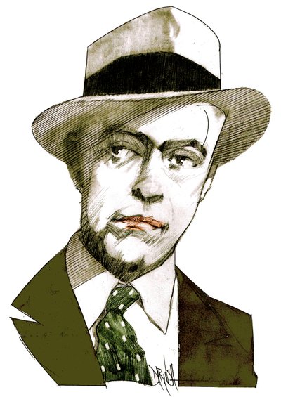 Antonio Delfini, 2021 (dibujo digital a lápiz de color) de Dariush Radpour