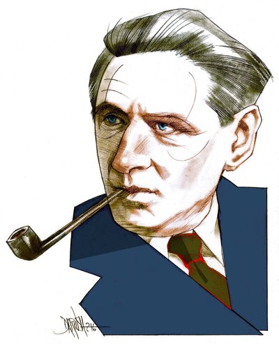 Broch Hermann, 2016 (dibujo digital a lápiz de color) de Dariush Radpour