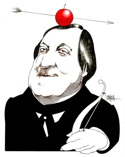 Gioachino Rossini, 2024 (dibujo digital a lápiz de color) de Dariush Radpour
