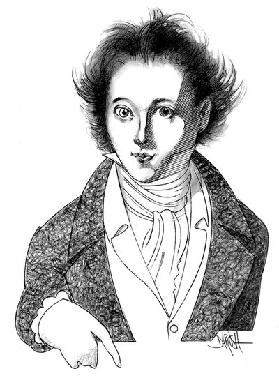 Vincenzo Bellini, 2011 (dibujo a lápiz) de Dariush Radpour