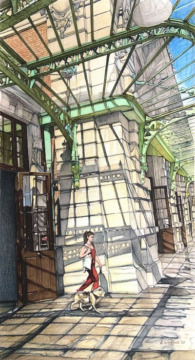 Costa Azul 1, 2025 (lápiz sobre papel) de Darrell Windjack