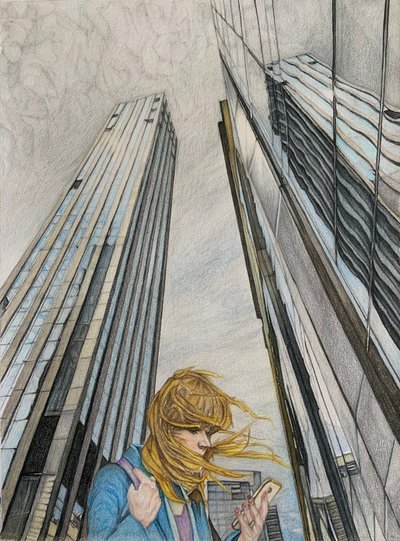 Oh Say ¿Puedes Ver 1, 2024 (lápiz sobre papel) de Darrell Windjack