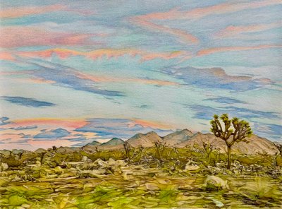 The Joshua Tree, 2023 (lápiz sobre papel) de Darrell Windjack