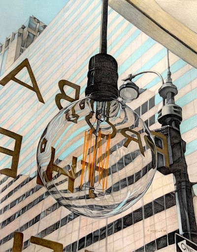 Through a Glass Brightly, 2023 (lápiz sobre papel) de Darrell Windjack