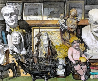 Window Shopping, 2019 (lápiz sobre papel) de Darrell Windjack