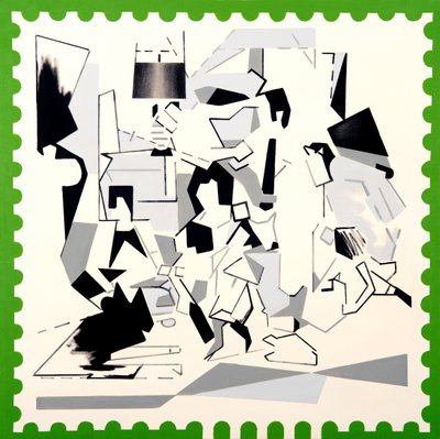 Navidad en The Kennedys IV, 2019 (acrílico sobre lienzo) de Darren Coffield