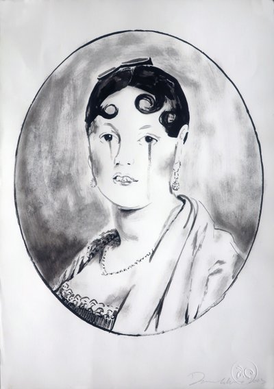 Ingre Girl 3, 2003 (tinta sobre papel) de Darren Coffield