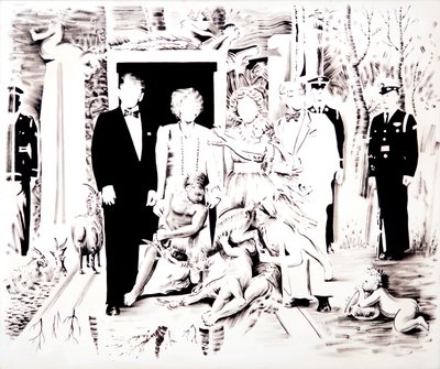 Crianza de Júpiter, 2018 (óleo sobre lienzo) de Darren Coffield