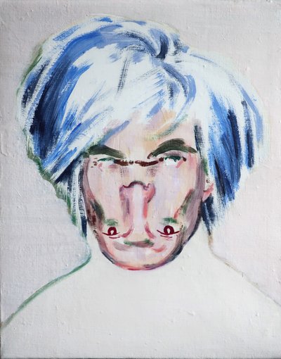 Shockheaded Warhol, 2013 (acrílico sobre lienzo) de Darren Coffield