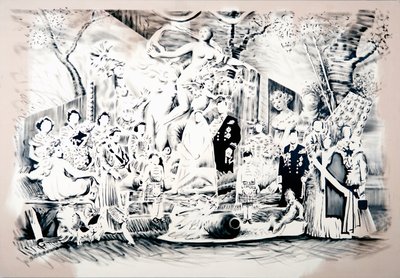 Venus trayendo armas, 2018 (óleo sobre cnvas) de Darren Coffield