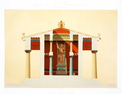 Sección transversal del Templo de Júpiter en Egina de Daumont