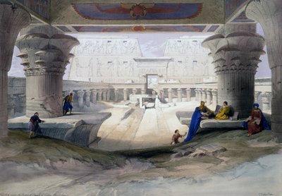 Templo de Edfu, grabado de dibujo de David Roberts (1796-1864), de Egipto y Nubia de David (after) Roberts
