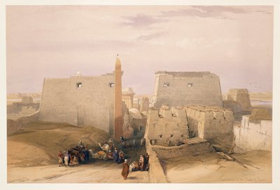 Egipto, entrada al Templo de Luxor, grabado basado en un dibujo de David Roberts de David (after) Roberts