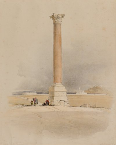 La columna de Pompeyo, Alejandría de David (after) Roberts