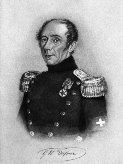 Retrato de Guillaume-Henri Dufour (1787-1875), general suizo, ingeniero, topógrafo y cofundador del Comité Internacional de la Cruz Roja, grabado después de un dibujo de Karl Friedrich Irminger (1813-1863) de John Ward Dunsmore
