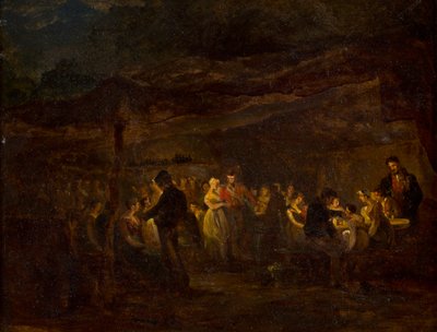 Un banquete vespertino, soldados ante un castillo de David (circle of) Wilkie
