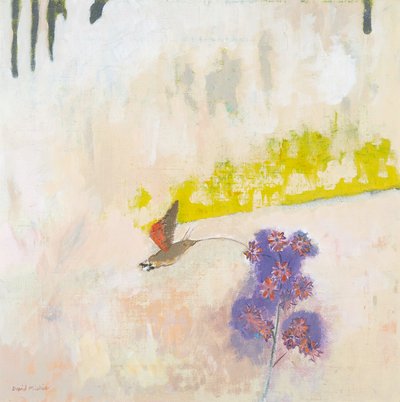 La polilla del volcán en una flor de David Alan Redpath Michie