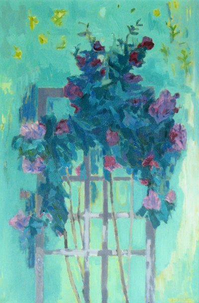 Enrejado de rosas (óleo sobre lienzo) de David Alan Redpath Michie