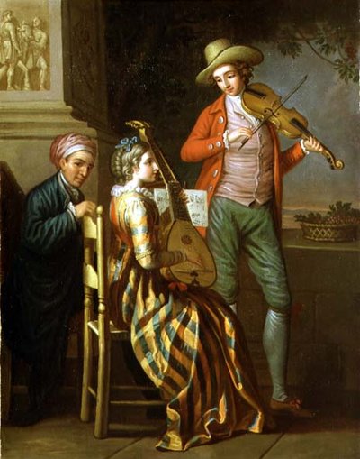 Una fiesta musical napolitana, c.1775 de David Allan