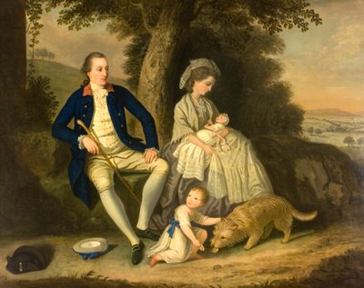 Retrato de Charles Watson, Esq, y su esposa, Lady Mary, con sus dos hijos, James y Anne, en un paisaje de David Allan