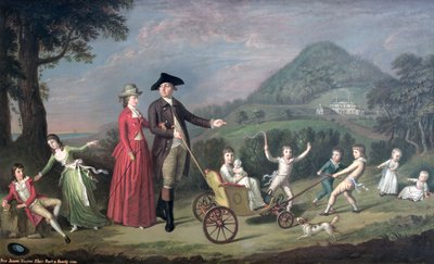 Sir James Hunter Blair, 1er Bart., con su Esposa y Nueve de sus Catorce Hijos, 1785 de David Allan