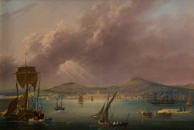 Dundee desde el río, c.1835 (óleo sobre lienzo) de David Angelo Andrews
