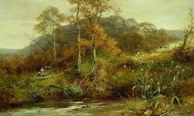 Escena de río en otoño, El arroyo de David Bates