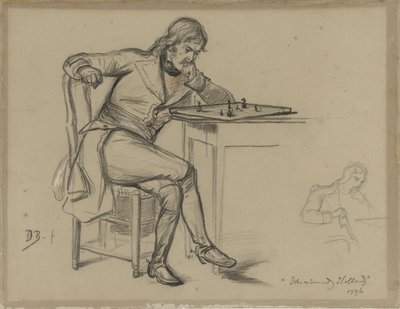 Hombre jugando al ajedrez
Holanda victoriosa (título en el objeto) de David Bles
