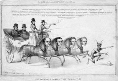 El gabinete de curiosidades de Van Humbug, c.1837 de David Claypoole Johnston