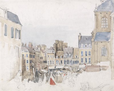 Un mercado francés, c.1829 de David Cox