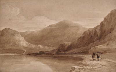 Una vista en el norte de Gales con puente de David Cox
