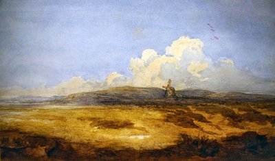 Un molino de viento en un común de David Cox